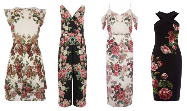 oasis pressed flower skater dress