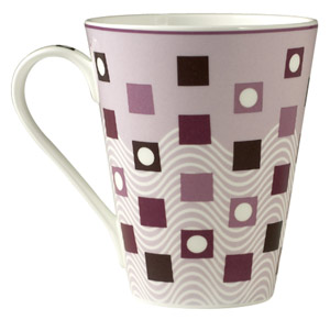 Conical Mug – Domino large squares