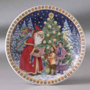 Santa and Christmas Tree Miniature Plate